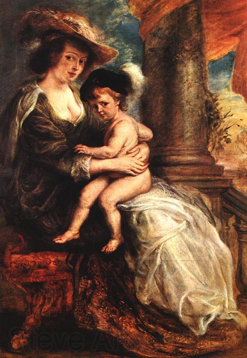 RUBENS, Pieter Pauwel Helena Fourment with her Son Francis Spain oil painting art